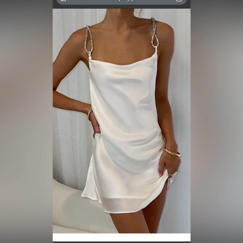 Elegant Cream Satin Slip Dress